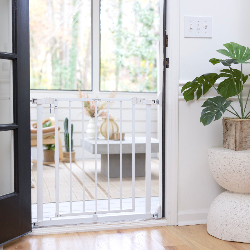 The Doorway 37W Series Pet and Baby Gate with Quad-Cam Lock, Openings from 30-37 Wide - White