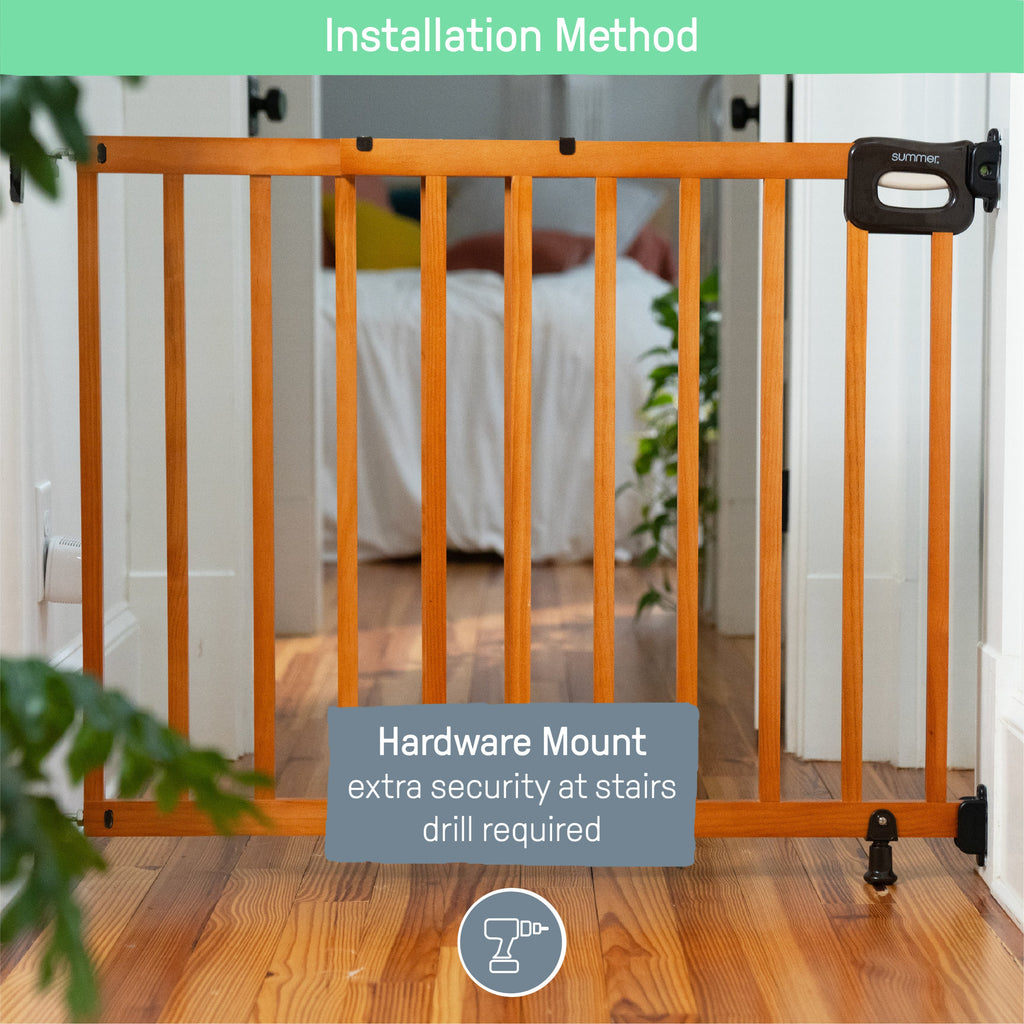 Ingenuity The Stairway 48W Series Pet and Baby Gate, Openings 30-48 Wide, 32Tall - Brown