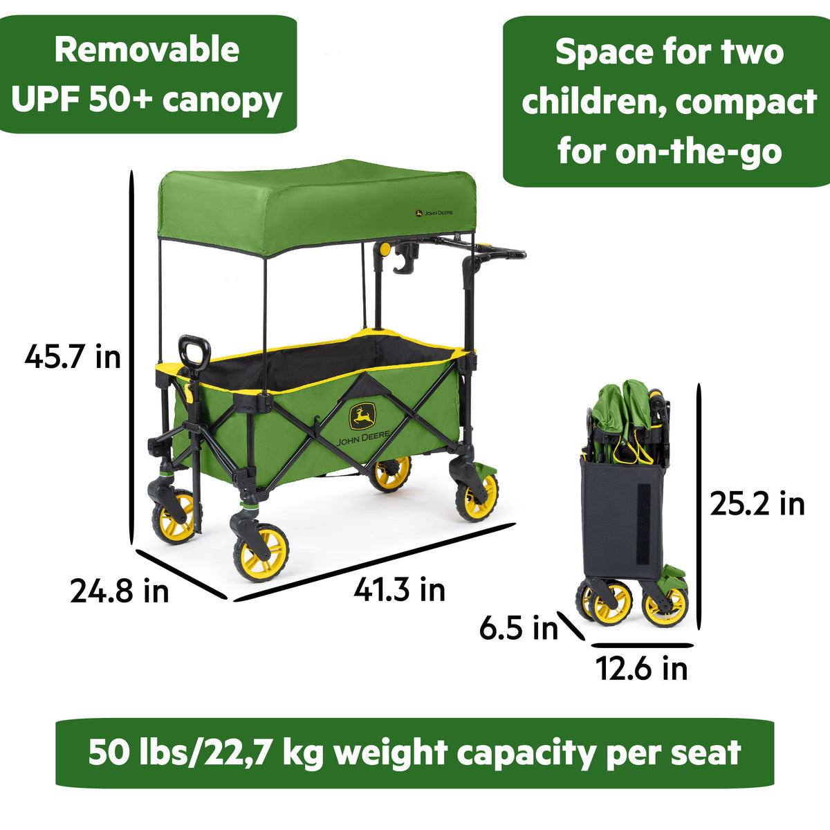 Bright Starts John Deere Pop 'N Ride Stroller Wagon
