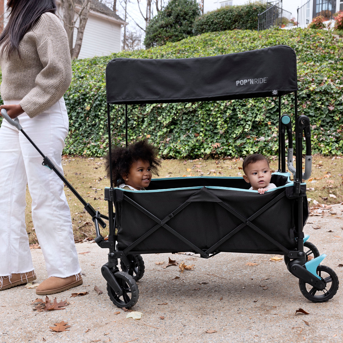 Summer by Ingenuity Pop 'N Ride Stroller Wagon - Black & Teal