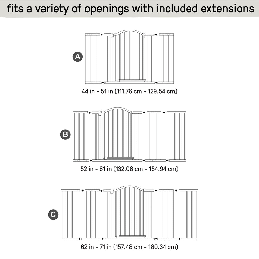The Thruway 72XW Series Pet and Baby Metal Gate, Openings 44-72 wide, 36 tall - Bronze