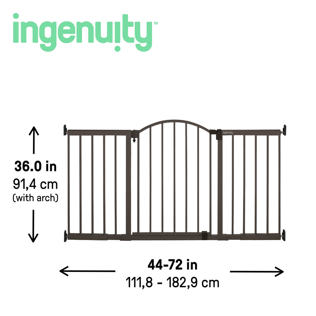 The Thruway 72XW Series Pet and Baby Metal Gate, Openings 44-72 wide, 36 tall - Bronze