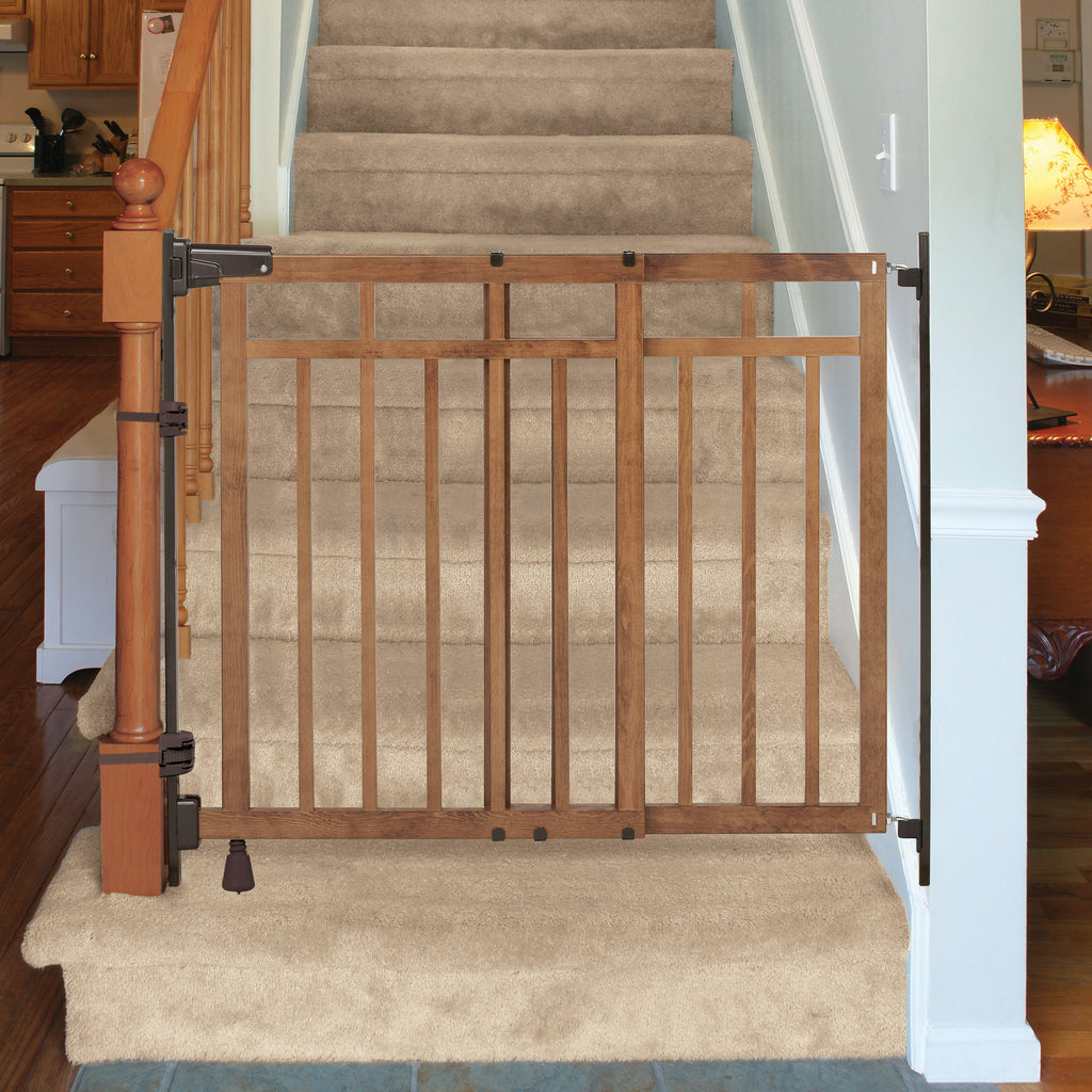 The Stairway+ 48W Series Pet and Baby Gate with Dual Banister Kit, Openings 32 to 48 Wide, 33 Tall