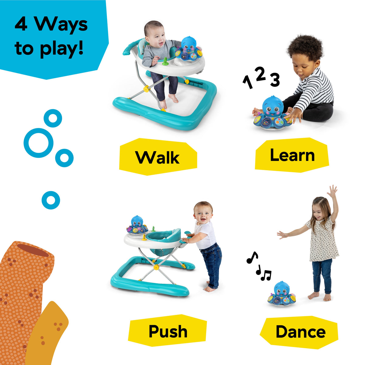 Baby Einstein Ocean Explorers Step & Twirl Opus 4-in-1 Activity Walker, Ages 6 Months+