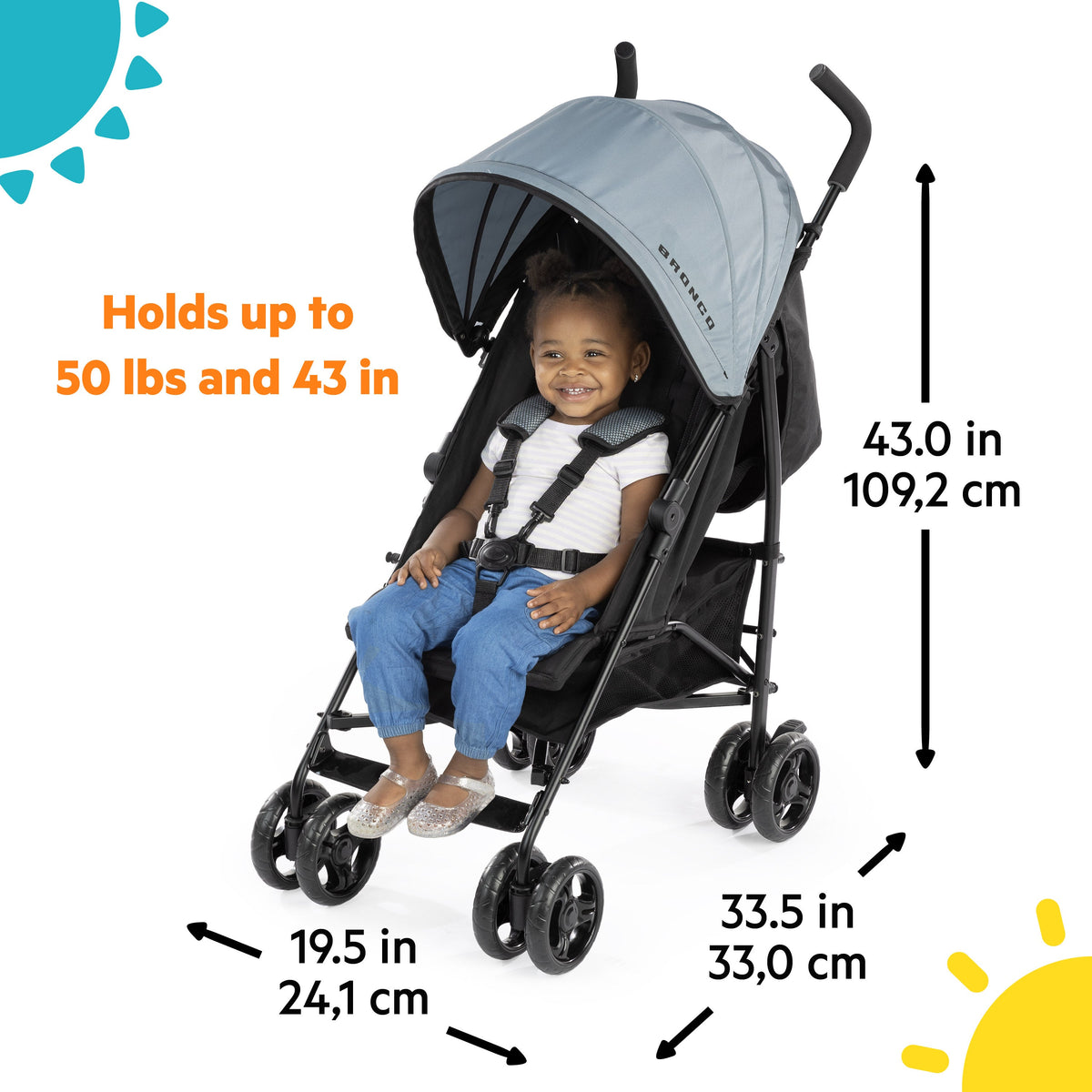 Ford Bronco HighGear Lightweight Convenience Stroller - Blue/Green