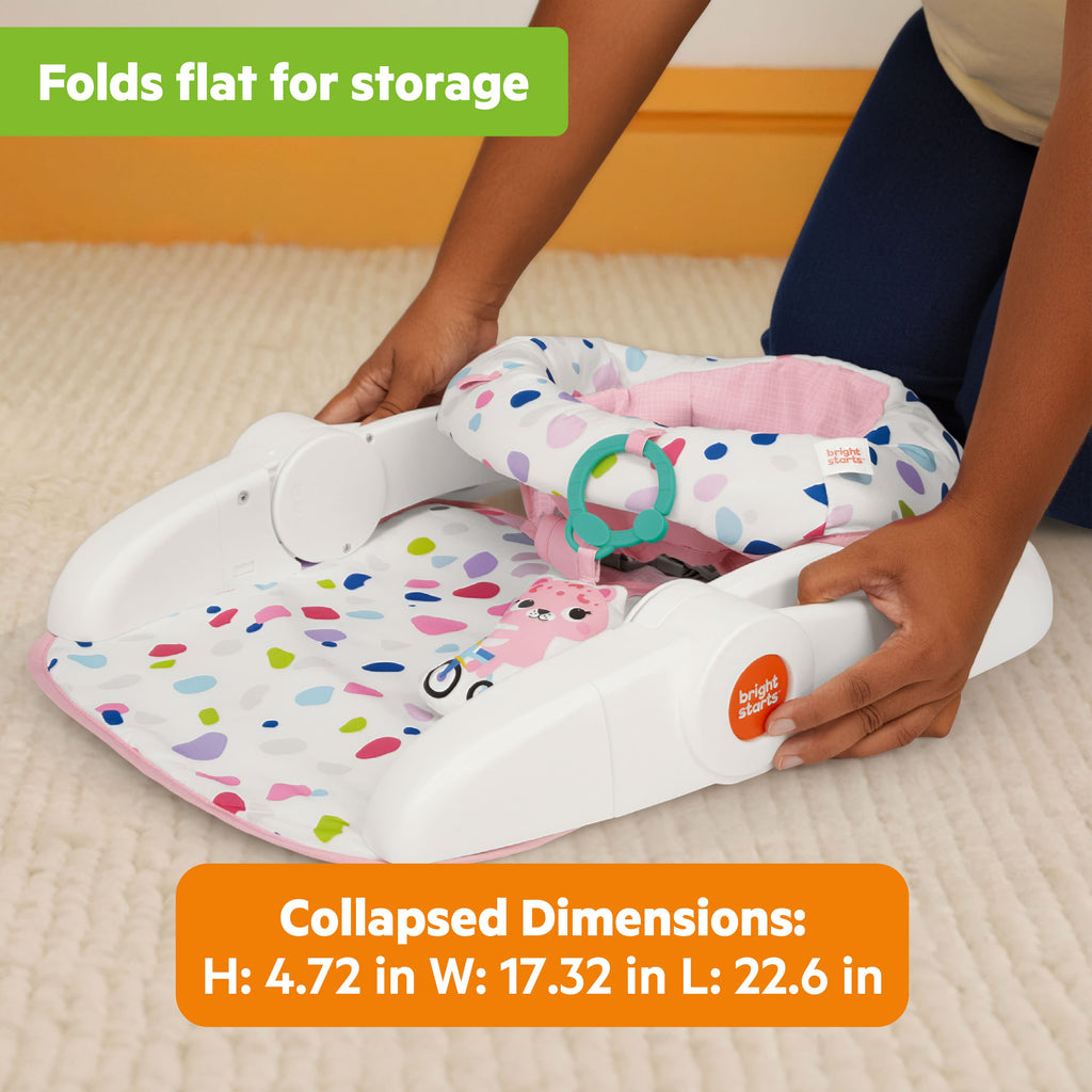 Bright Starts Learn-to-Sit 2-Position Baby Floor Seat with Toys, Unisex, 4-12 Months