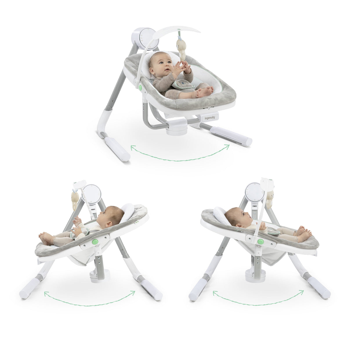 Ingenuity AnyWay Sway Multi-Direction Portable Baby Swing, Spruce