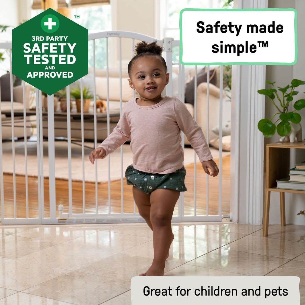 The Thruway 53W Series Pet and Baby Gate, Openings 29.5-53 Wide, 38 Tall - White