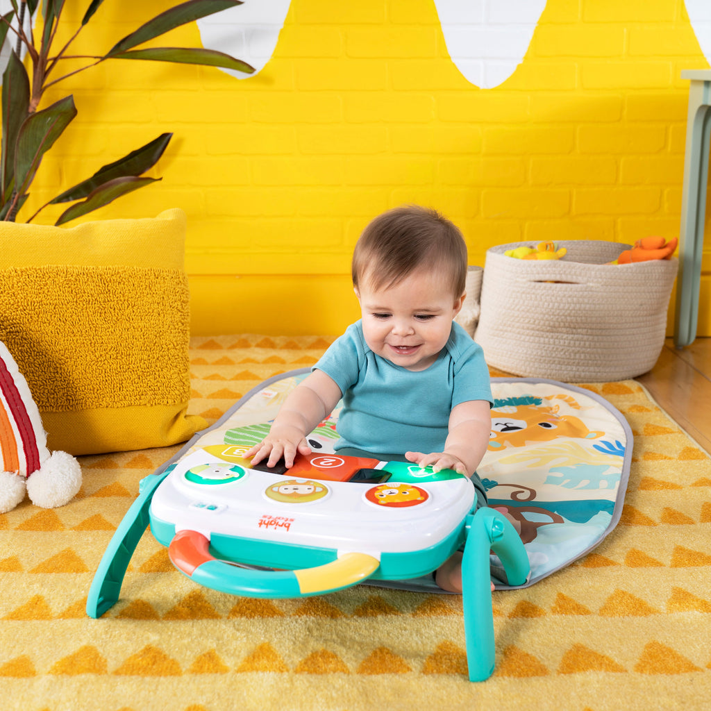 Bright Starts 4-in-1 Groovin Kicks Piano & Drum Baby Play Gym, Tropical Safari