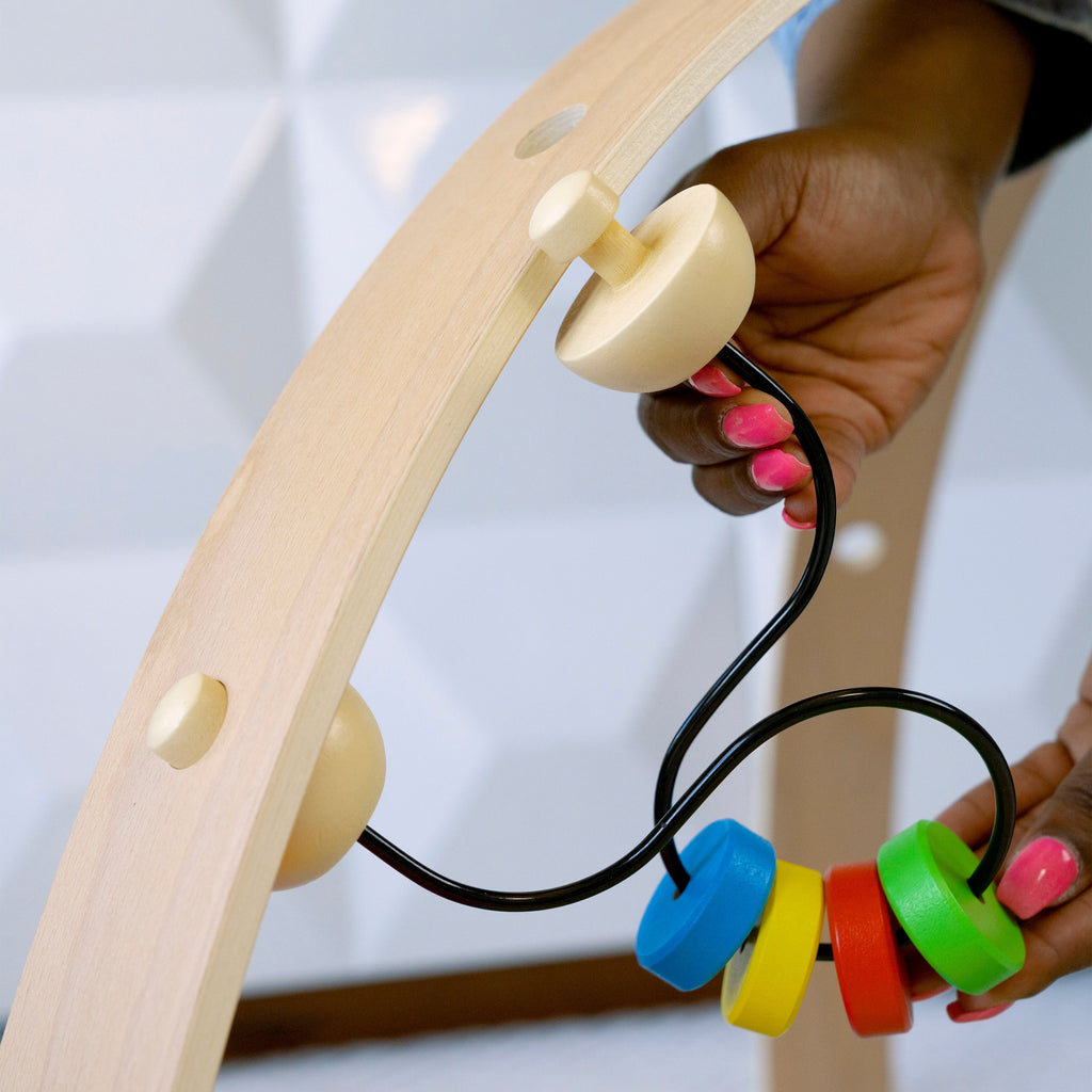Baby Einstein Zen's Activity Milestones Plush Gym, with Wooden Bar, Infant to Toddler