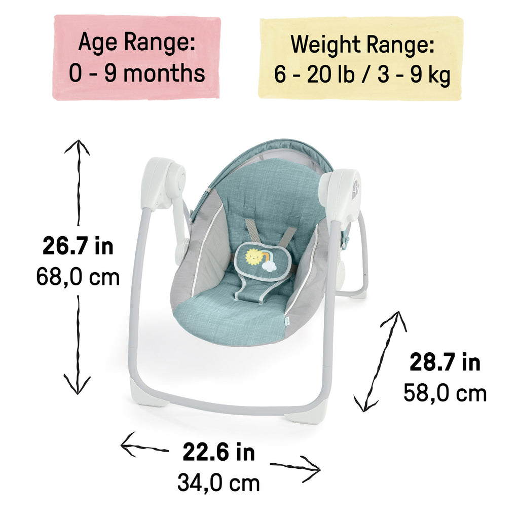 Sun Valley Canopy Portable Swing- Teal