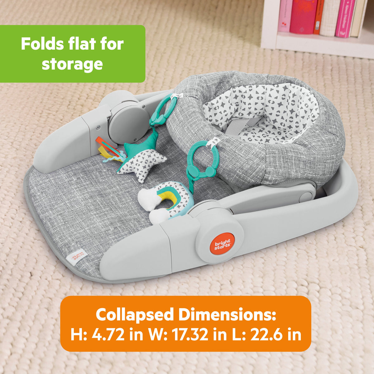 Bright Starts Learn-to-Sit 2-Position Floor Seat - Gray
