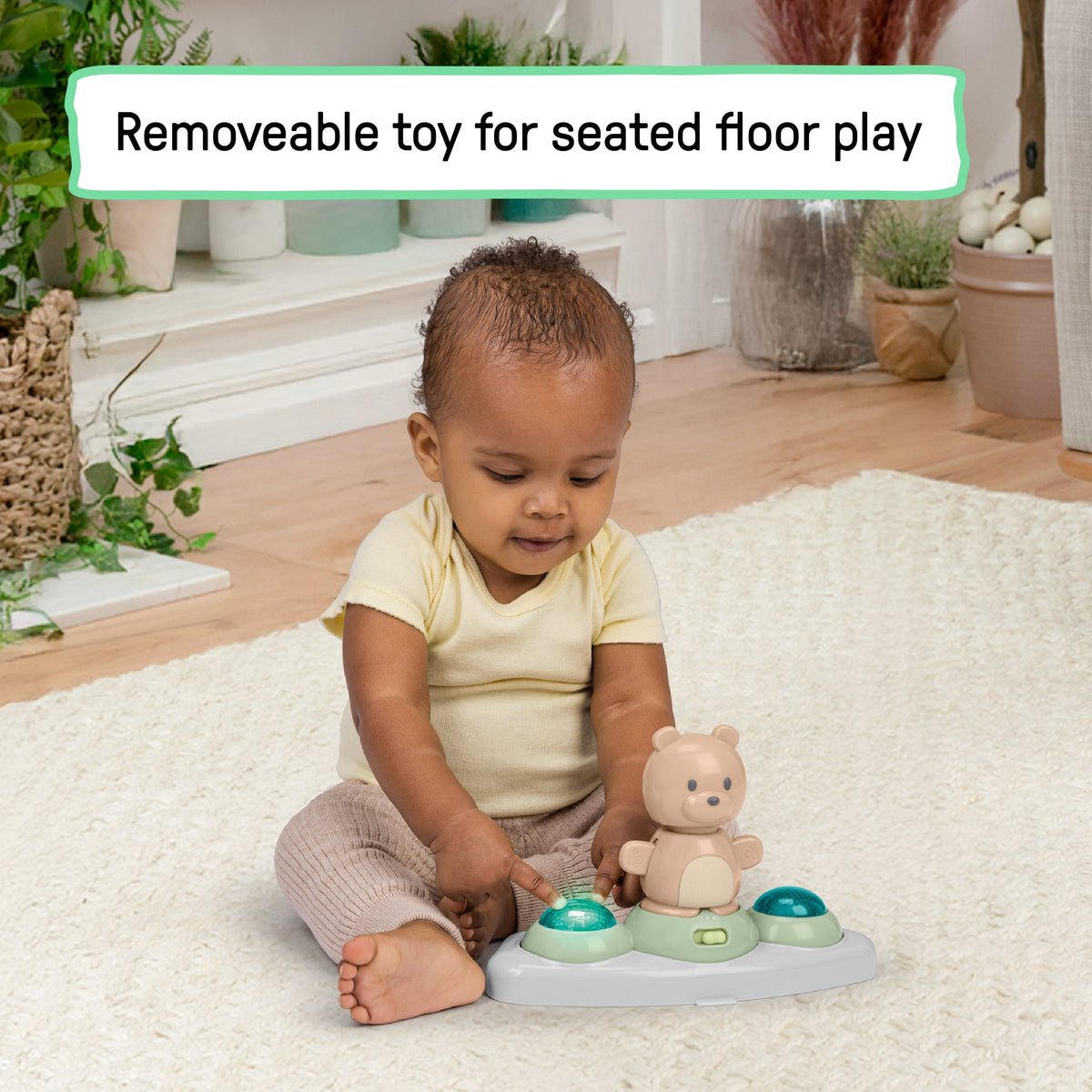 Ingenuity Spring & Sprout 2-in-1 Baby Activity Center Jumper and Table with Infant Toys - Ages 6 months +, First Forest