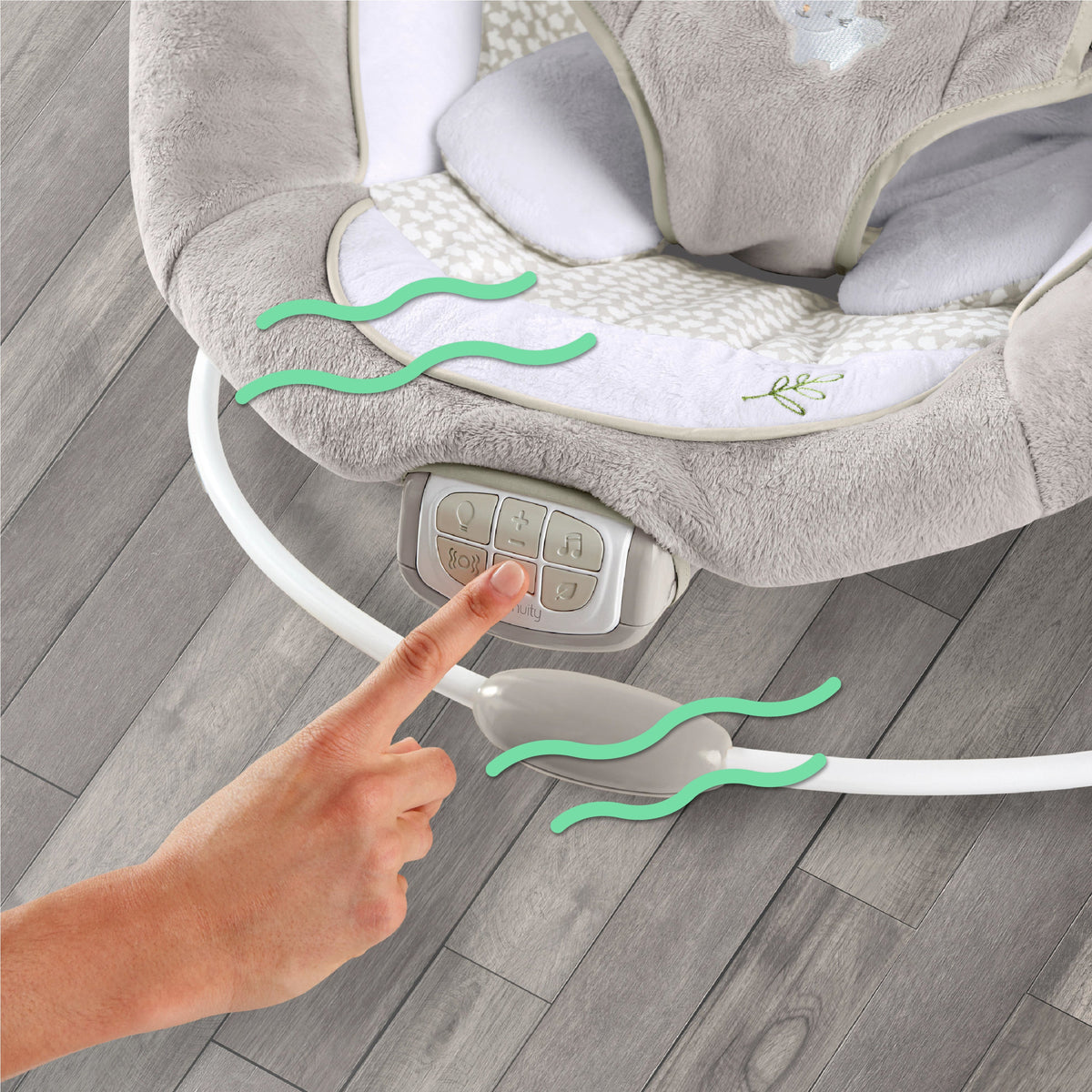 Ingenuity InLighten Baby Bouncer Seat with Light Up Toy Bar, Twinkle Tails