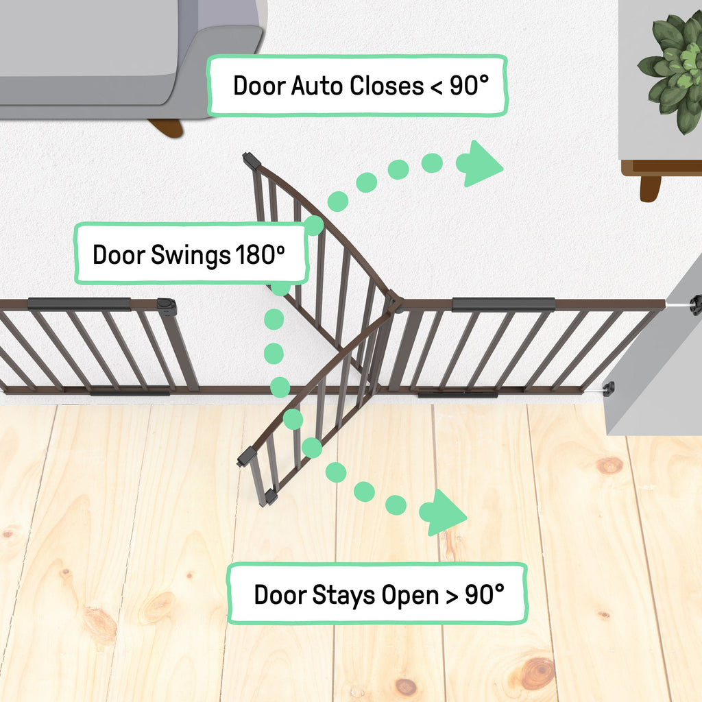 The Thruway 72XW Series Pet and Baby Metal Gate, Openings 44-72 wide, 36 tall - Bronze