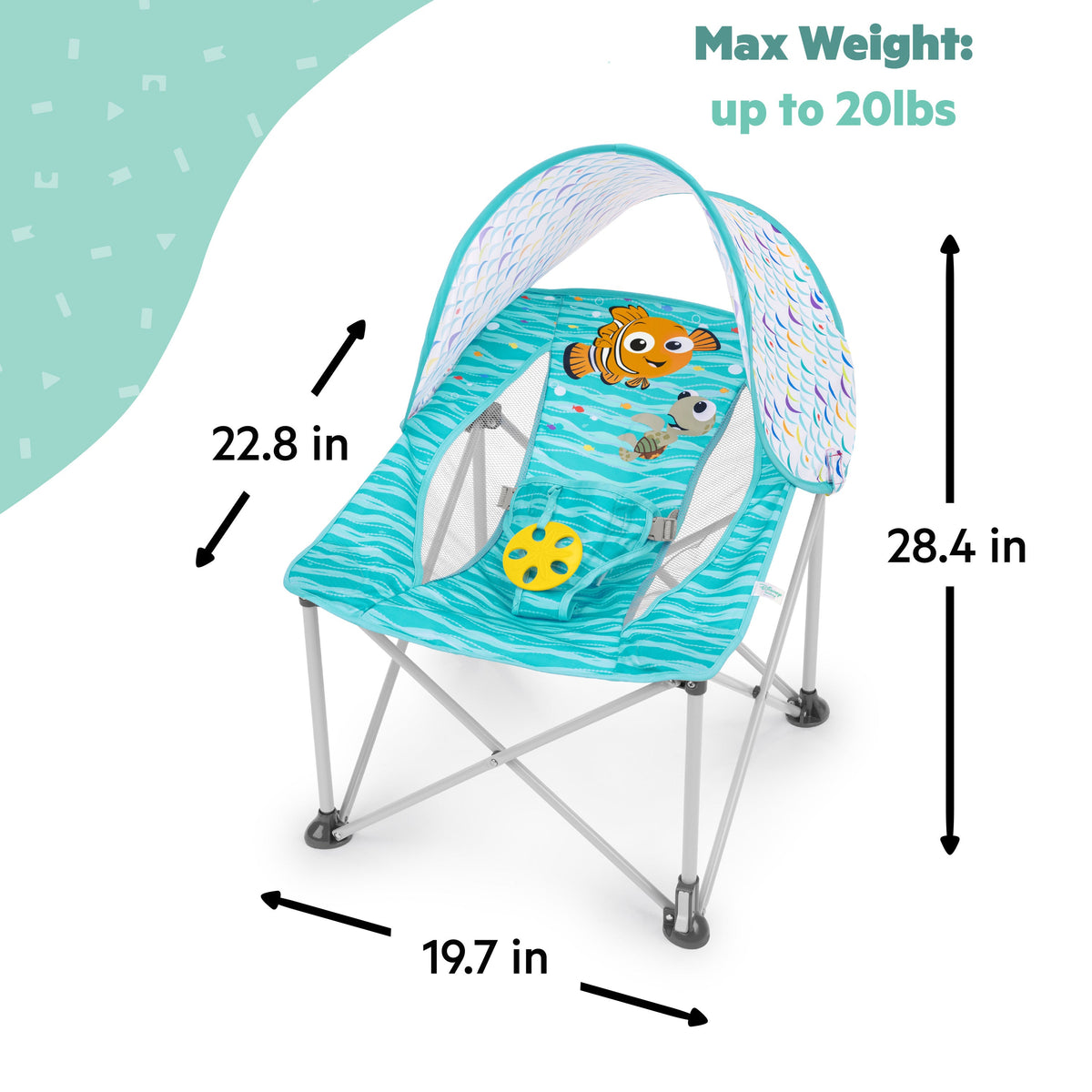 Bright Starts Disney Baby Finding Nemo Pop 'N Chill Travel Seat -Blue