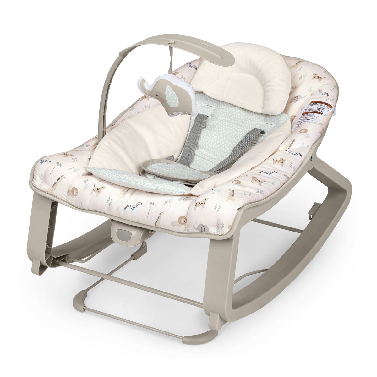 Ingenuity Keep Cozy 3-in-1 Vibrating Infant & Toddler Baby Bouncer and Rocker Chair, Green