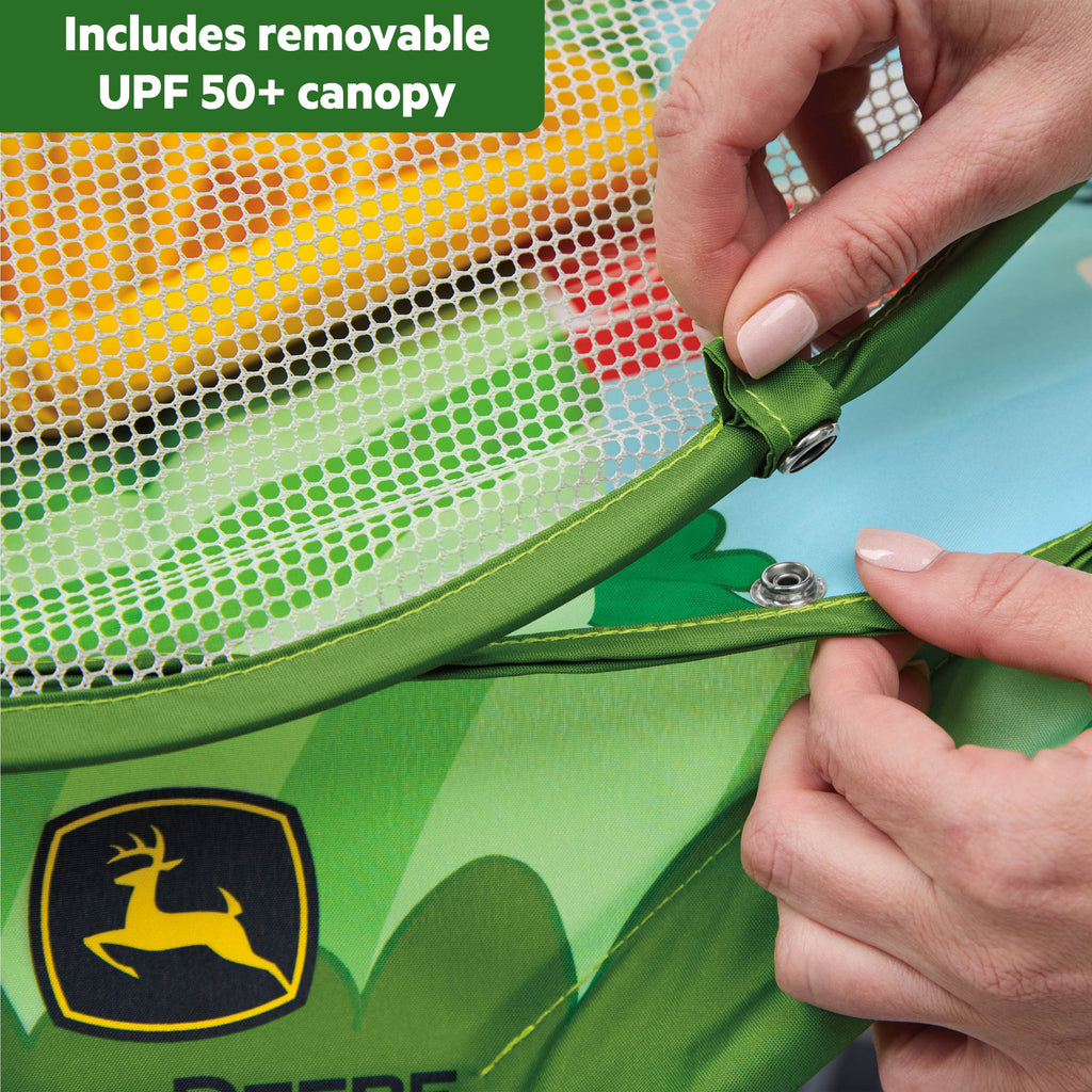 Bright Starts John Deere Pop 'N Jump Portable Activity Jumper, Unisex, 6M+