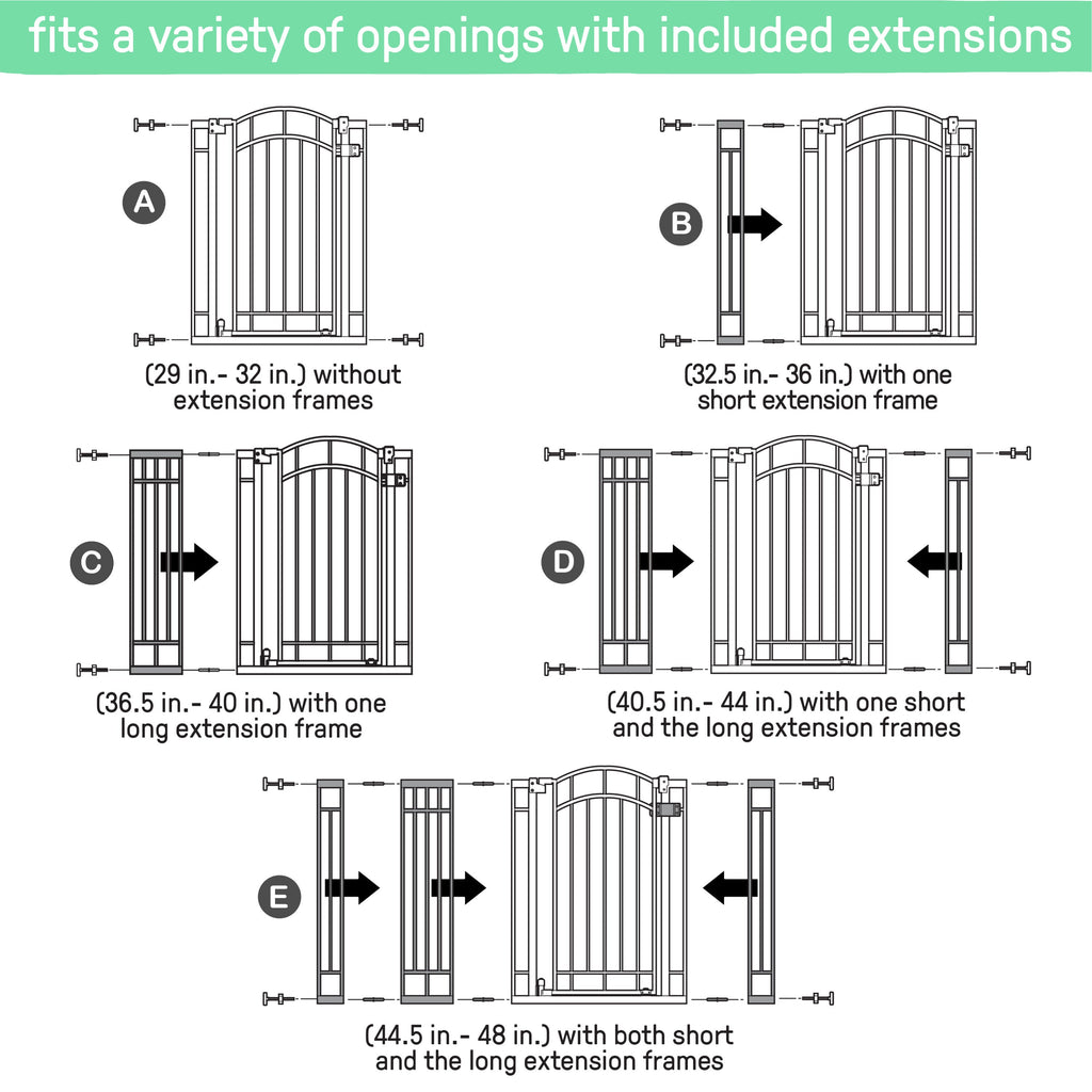 The Doorway 48W Series Pet and Baby Gate, Openings 28.5 to 48 - 36 Tall - Black