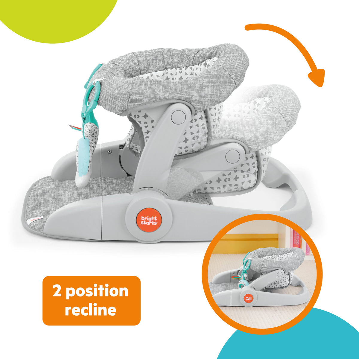 Bright Starts Learn-to-Sit 2-Position Floor Seat - Gray