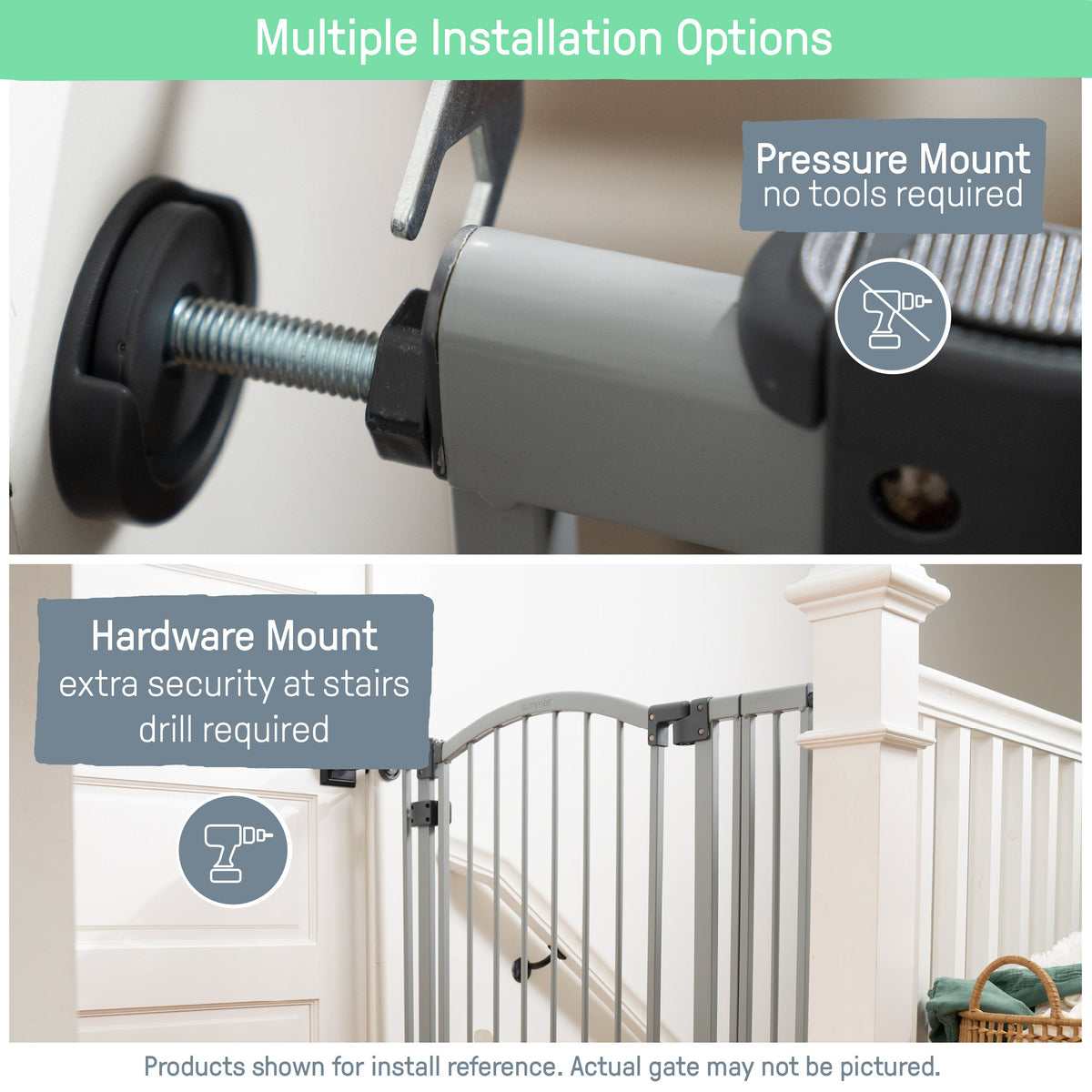 The Thruway 53W Series Pet and Baby Gate, Openings 29.5-53, 38 Tall - Gray