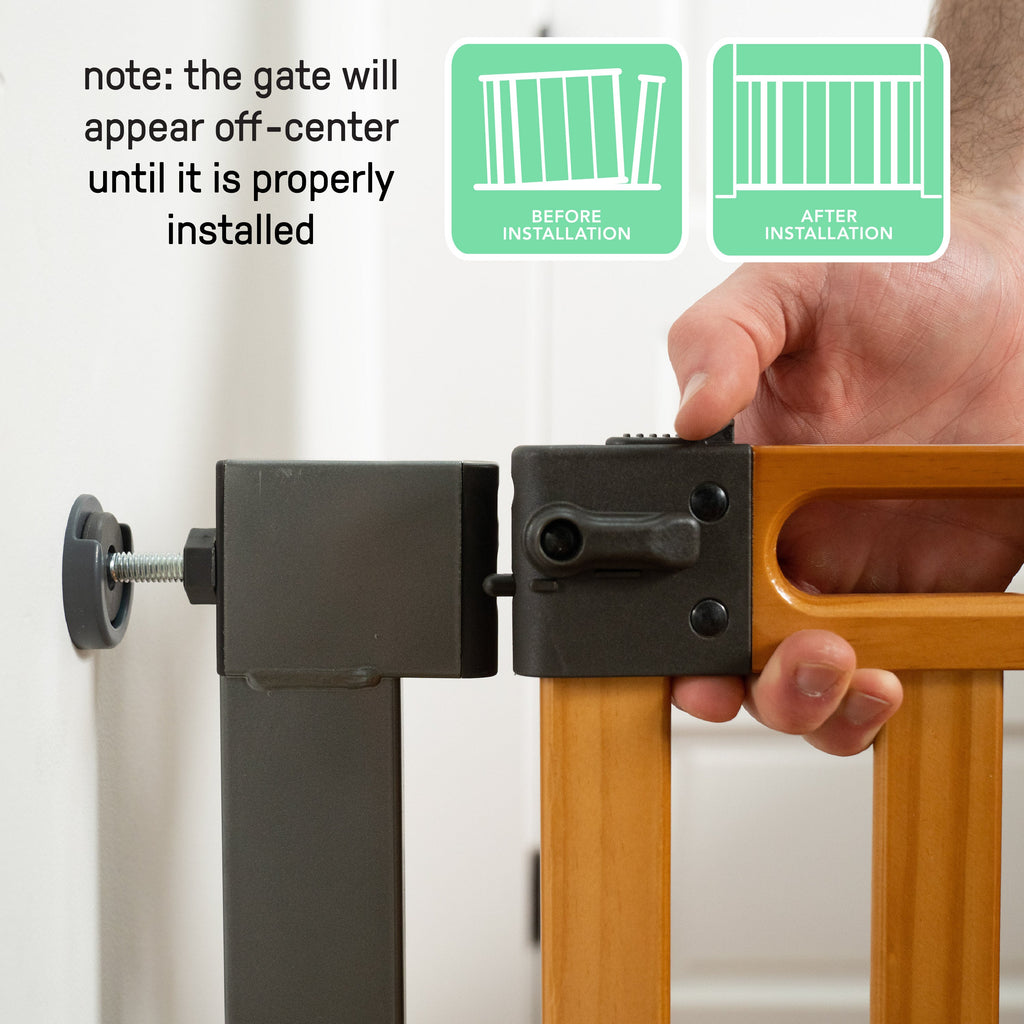 The Thruway 60XW Series Extra Wide Safety Pet and Baby Gate, 36-60 Wide - Honey Oak