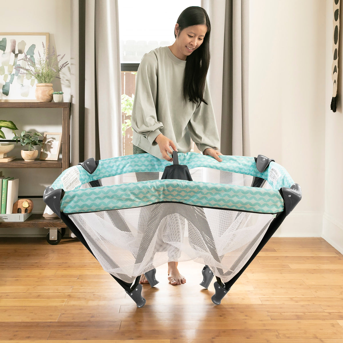 Ity by Ingenuity Rompity Rest Easy Fold Portable Packable Playard, Goji