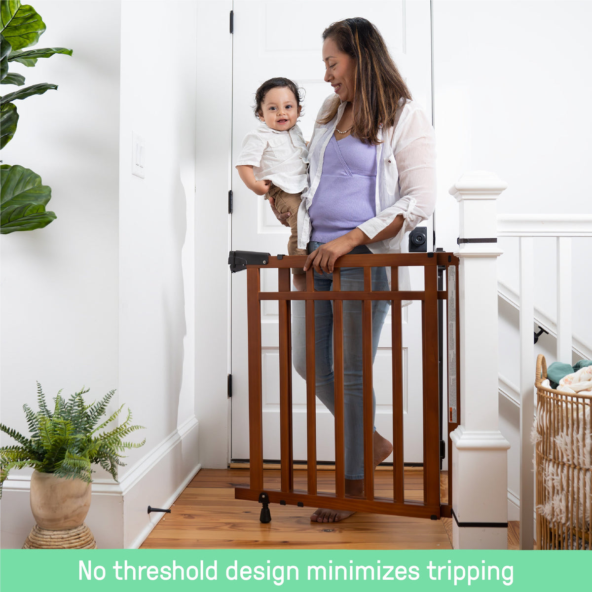 The Stairway+ 48W Series Pet and Baby Gate with Dual Banister Kit, Openings 32 to 48 Wide, 33 Tall