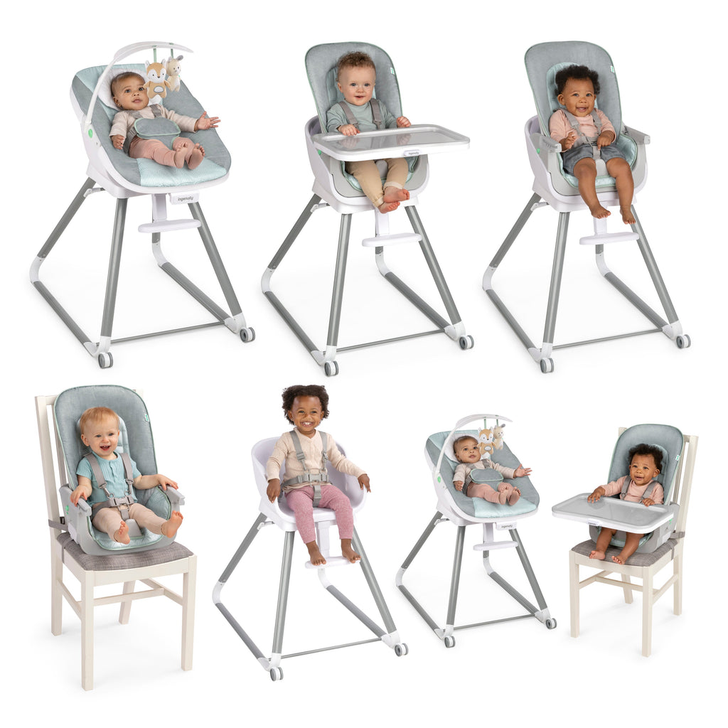 Ingenuity Beanstalk Baby to Big Kid 6-in-1 High Chair, Newborn to 5 Years, Ray