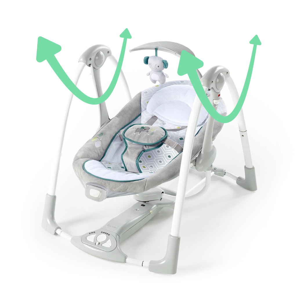 Ingenuity ConvertMe 2-in-1 Compact Portable Baby Swing 2 Infant Seat, Nash