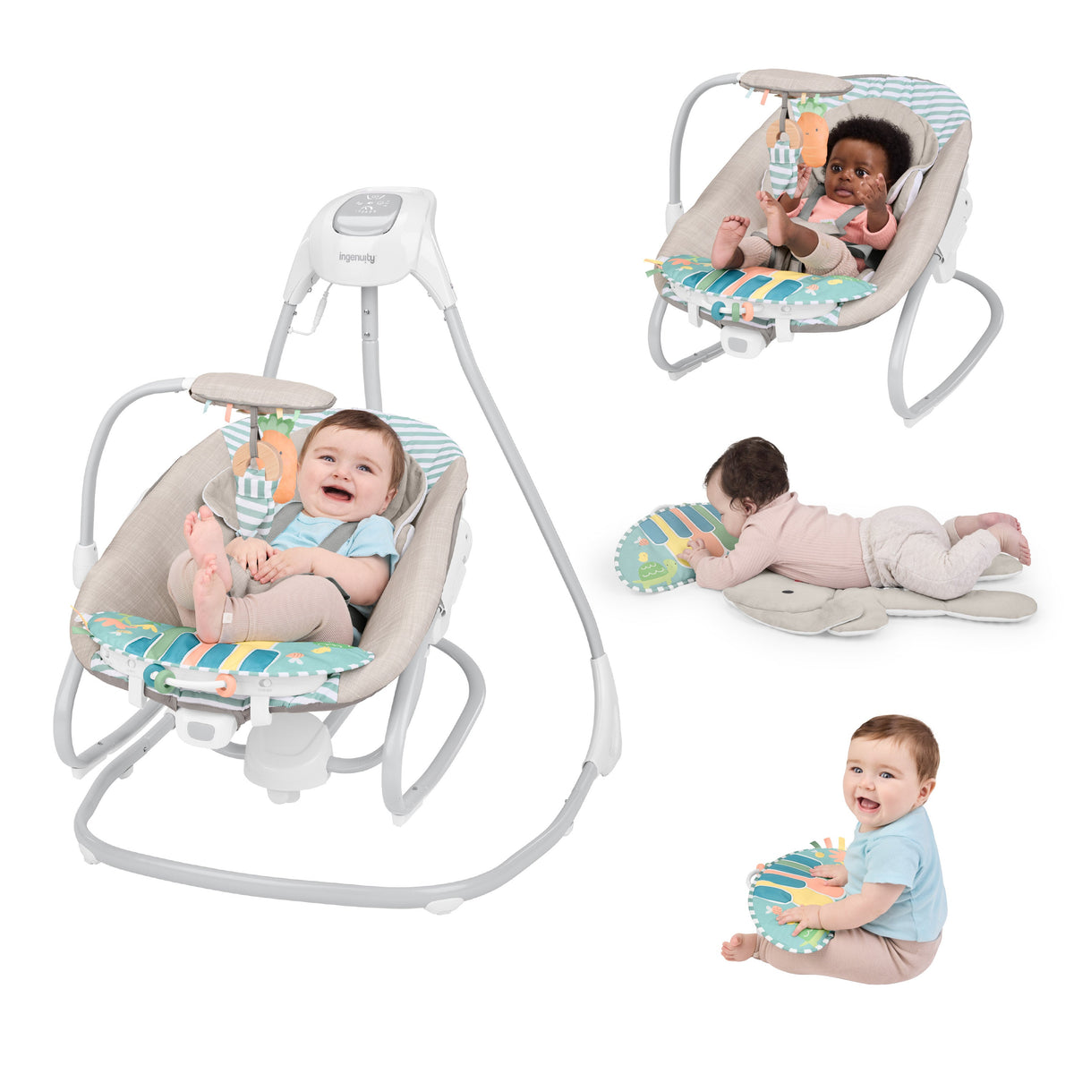 Ingenuity SimpleComfort Piano Playtime 4-in-1 Baby Swing & Rocker