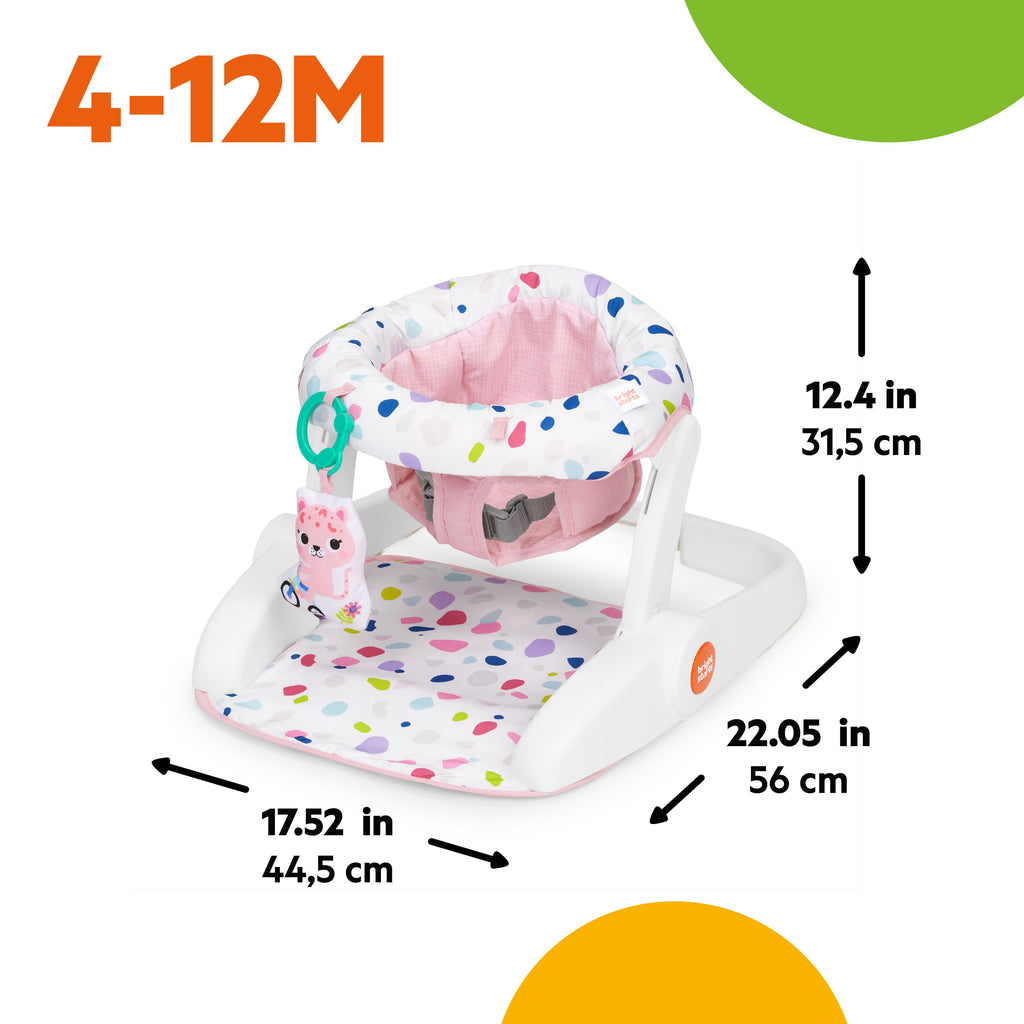 Bright Starts Learn-to-Sit 2-Position Baby Floor Seat with Toys, Unisex, 4-12 Months