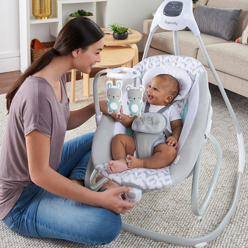 Ingenuity 2-in-1 Multi-Direction Compact Vibrating Baby Swing & Rocker, Raylan