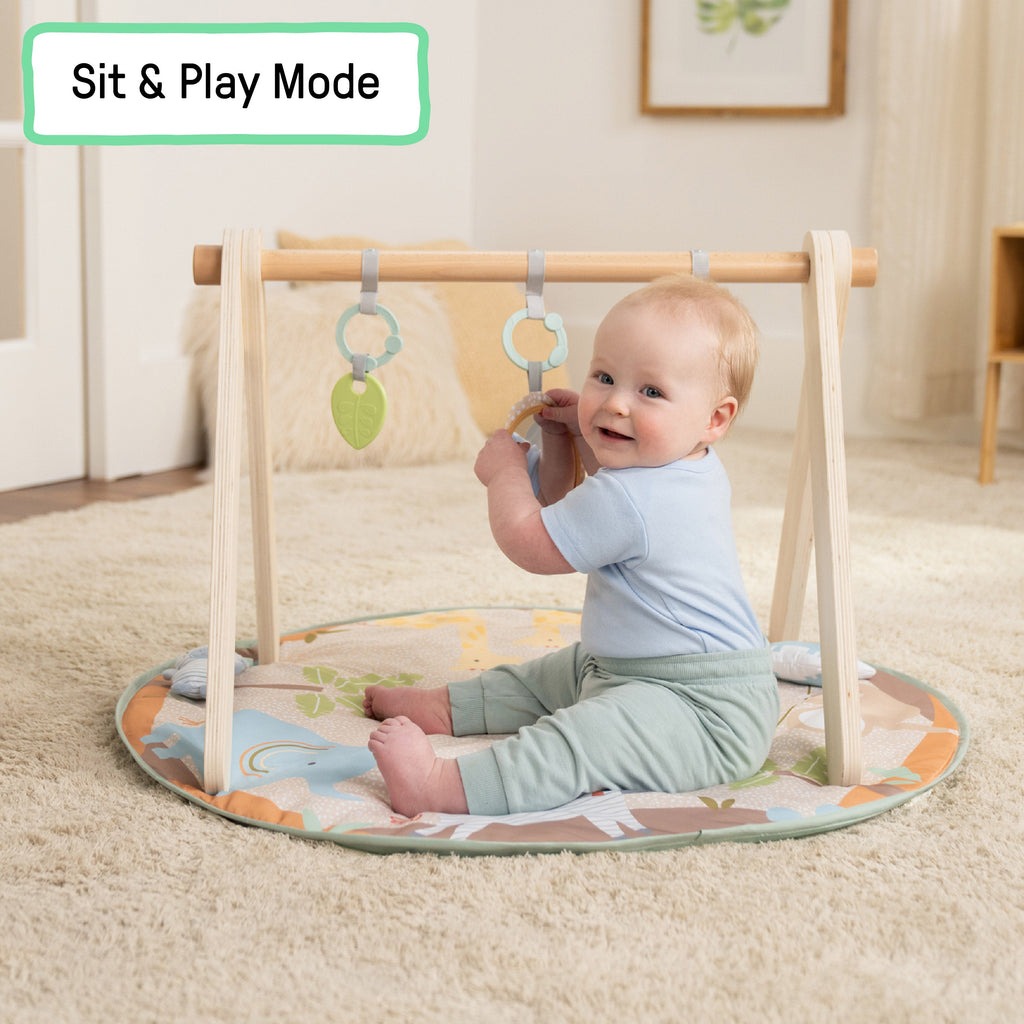 Ingenuity Wonder & Wood Wooden Toy Arch & Play Mat