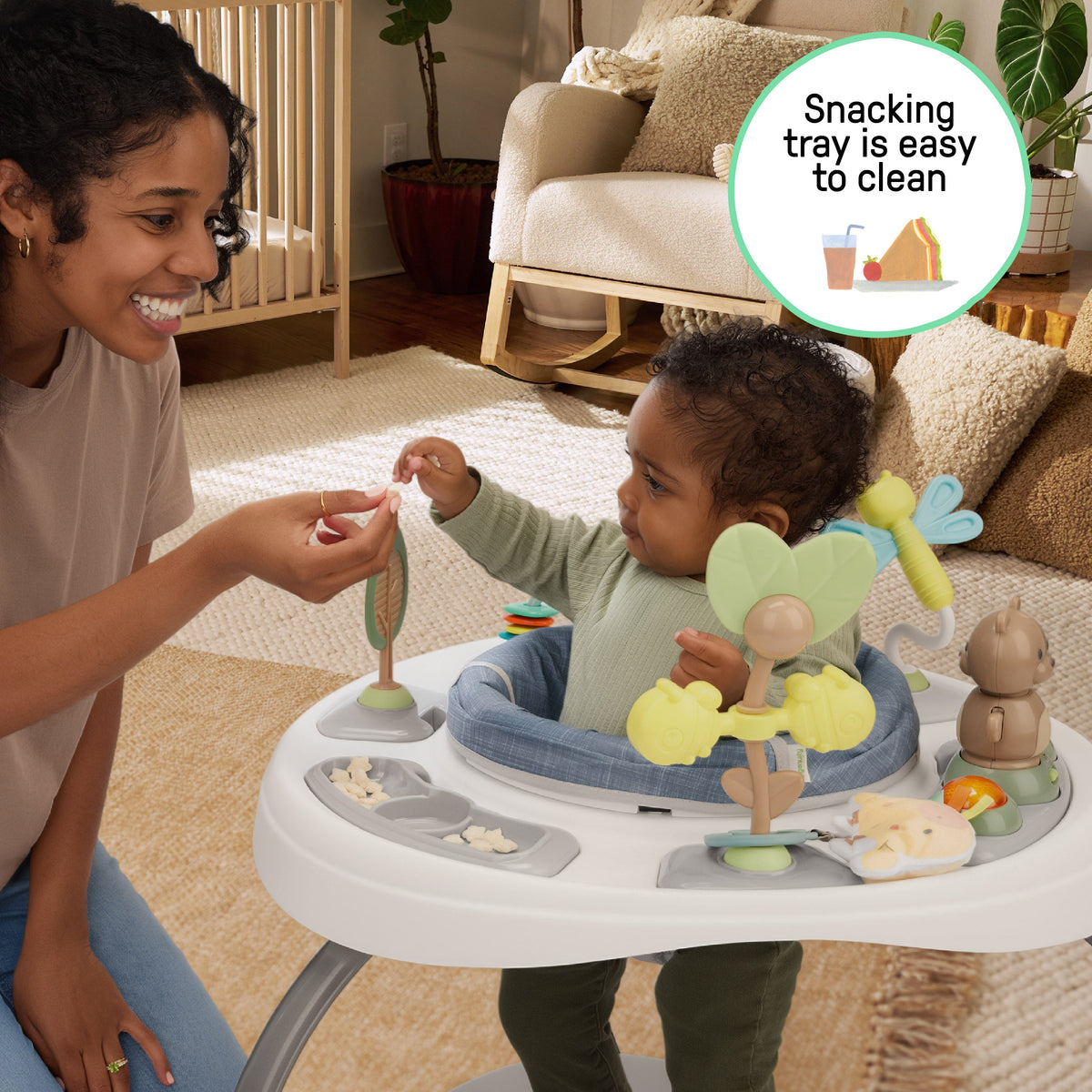 Ingenuity Chambray 2-in-1 Baby Jumper and Activity Center, Ages 6 -24+ Months