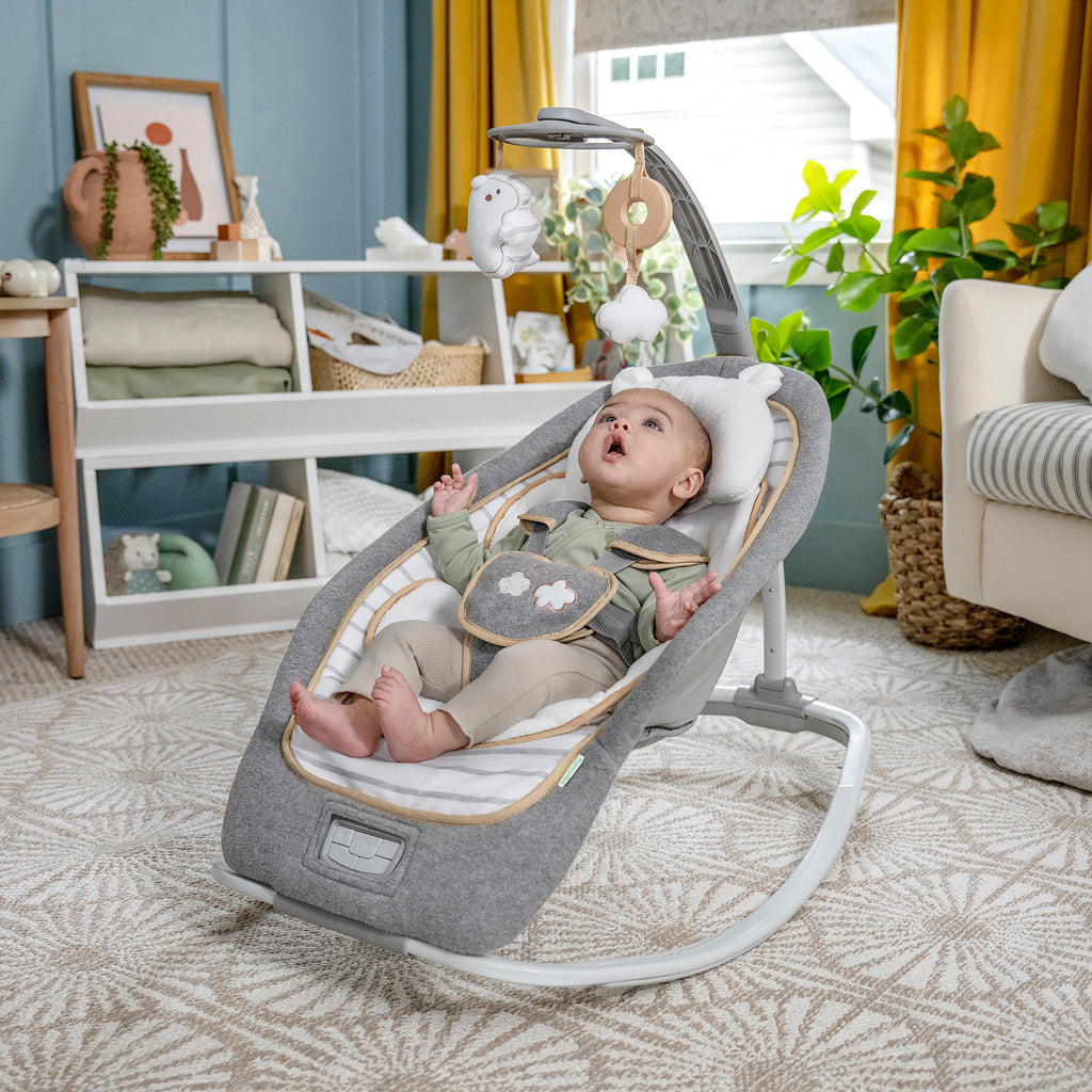 Ingenuity Boutique Collection Rocking Seat with Premium Plush Fabrics, Bella Teddy