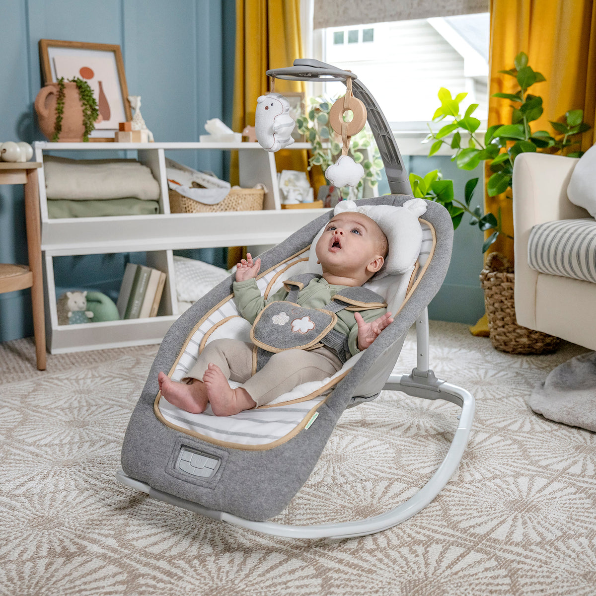 Ingenuity Boutique Collection Rocking Seat with Premium Plush Fabrics, Bella Teddy