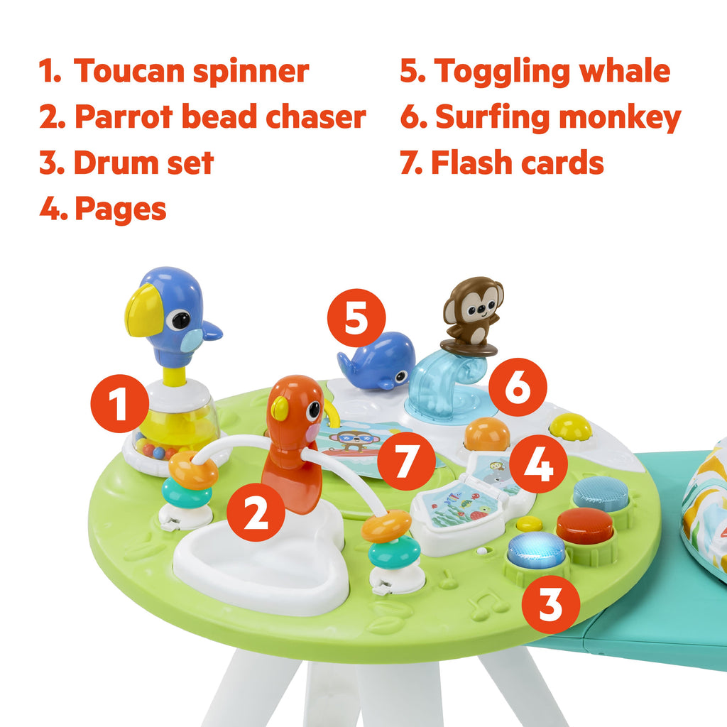 Bright Starts Around We Go 2-in-1 Walk-Around Activity Center & Table - Tropic Cool