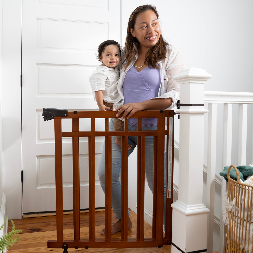 The Stairway+ 48W Series Pet and Baby Gate with Dual Banister Kit, Openings 32 to 48 Wide, 33 Tall