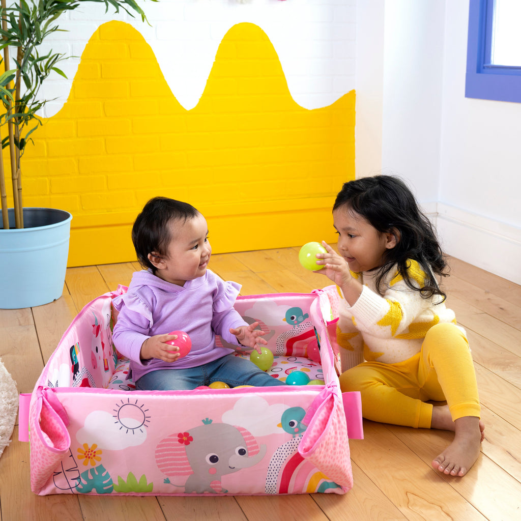 Bright Starts 5-in-1 Your Way Ball Play Baby Activity Play Gym & Ball Pit, Rainbow Tropics