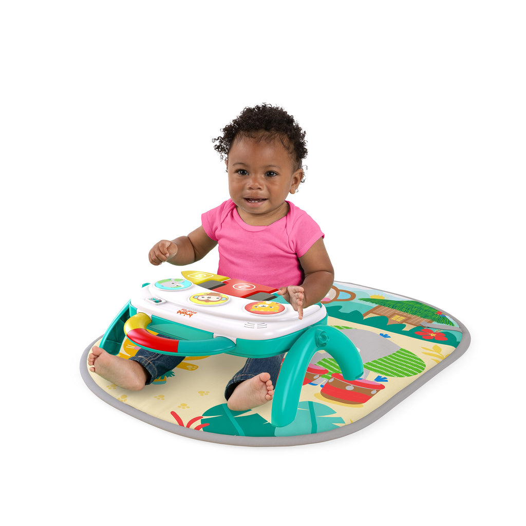 Bright Starts 4-in-1 Groovin Kicks Piano & Drum Baby Play Gym, Tropical Safari