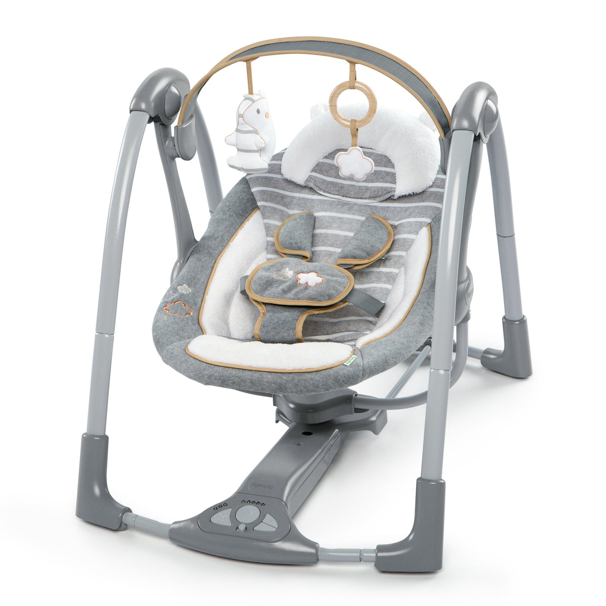 Ingenuity Boutique Collection Deluxe Swing 'n Go Portable Baby Swing, Bella Teddy