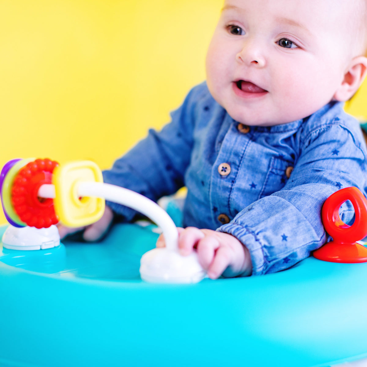 Bright Starts Giggling Safari Walker with Easy Fold Frame for Storage