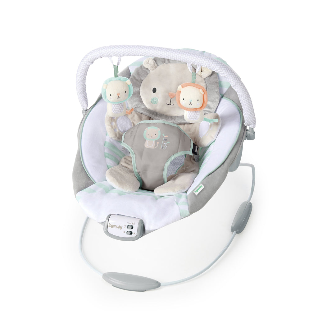 Ingenuity Bouncer Infant Seat with Vibration and Melodies, Landry the Lion