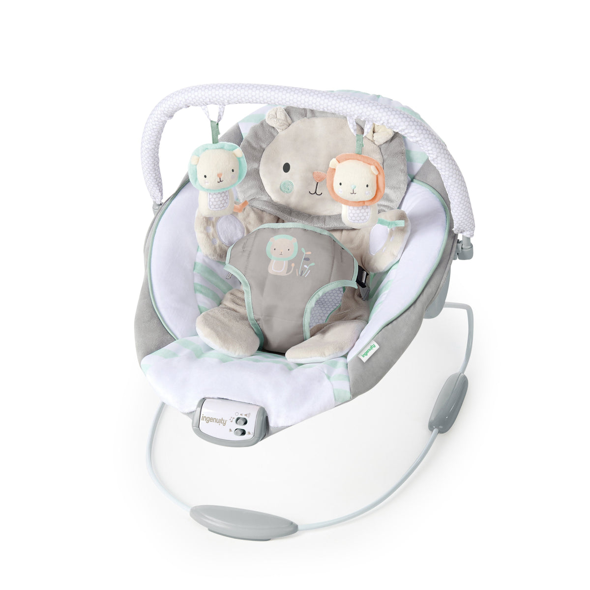 Ingenuity Bouncer Infant Seat with Vibration and Melodies, Landry the Lion