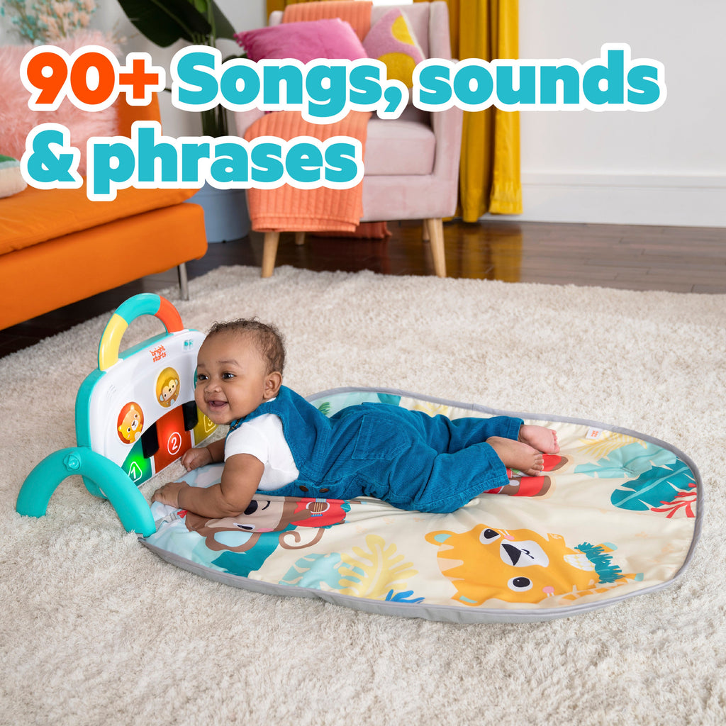 Bright Starts 4-in-1 Groovin Kicks Piano & Drum Baby Play Gym, Tropical Safari