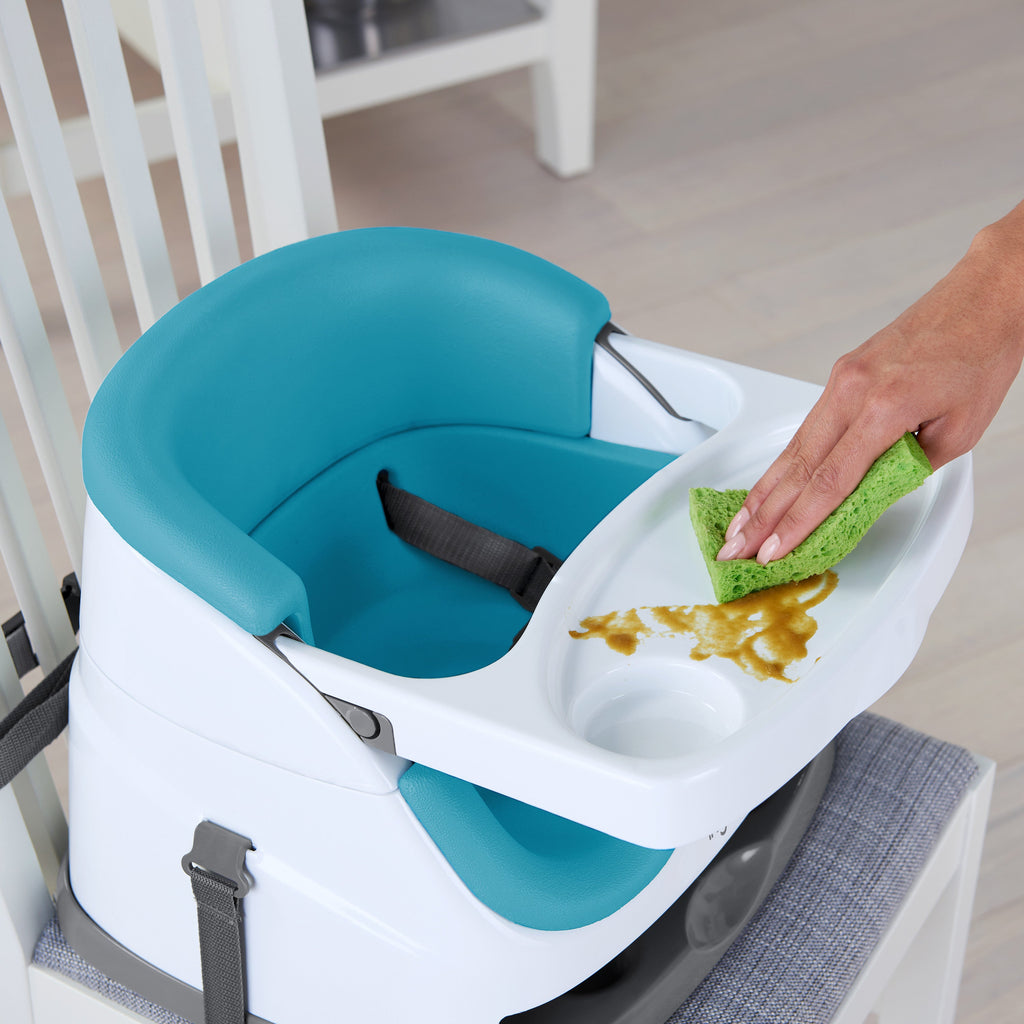 Ingenuity Baby Base 2-in-1 Booster Feeding and Floor Seat, Peacock Blue
