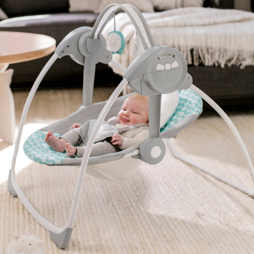 Ity by Ingenuity Swingity Swing Easy-Fold Portable Baby Swing, Goji