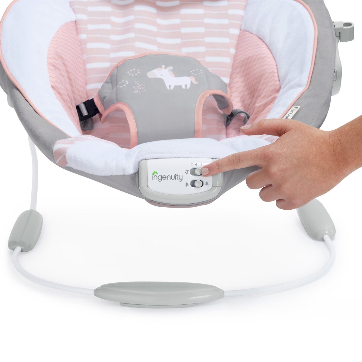 Ingenuity Soothing Baby Bouncer with Vibrating Infant Seat, Flora the Unicorn