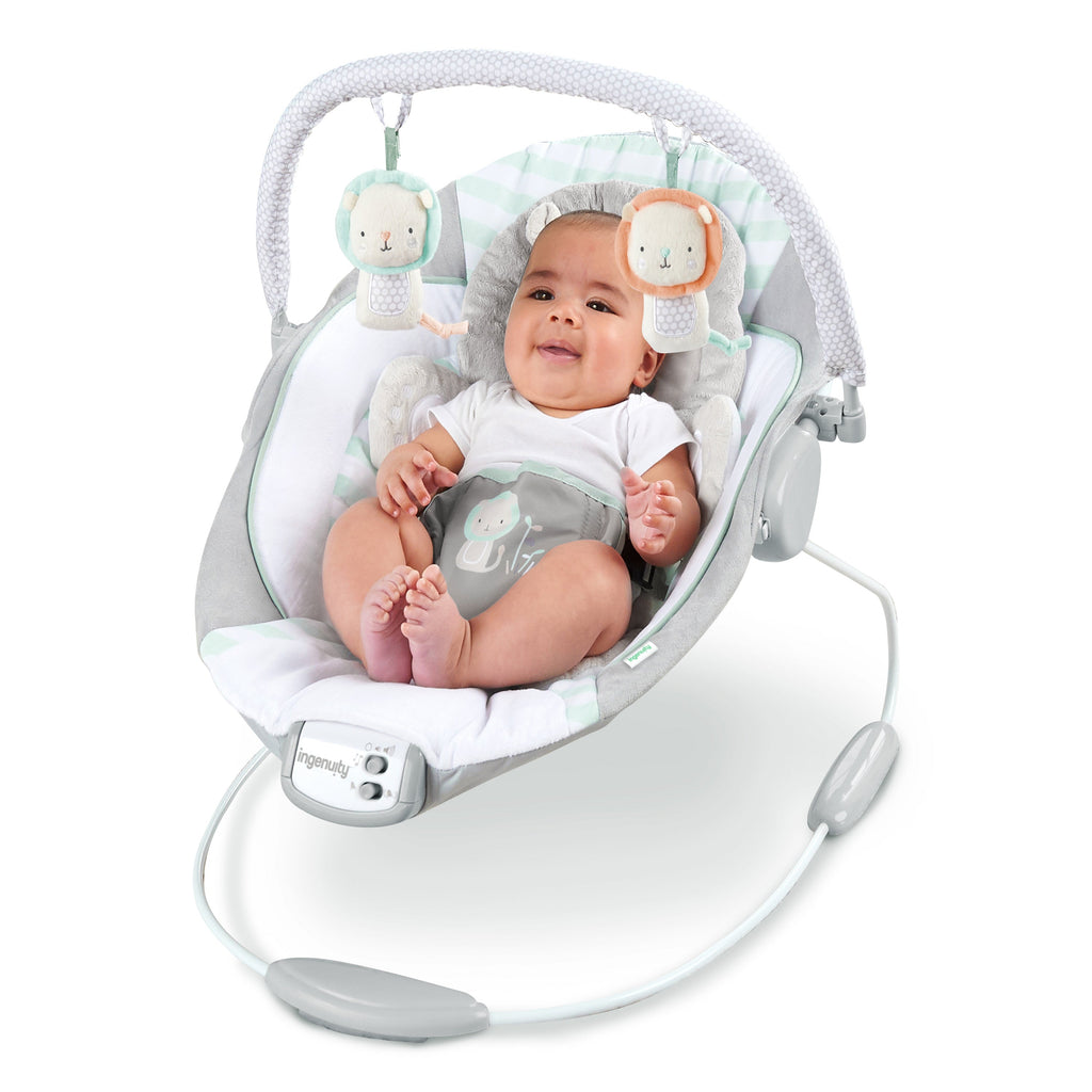 Ingenuity Bouncer Infant Seat with Vibration and Melodies, Landry the Lion